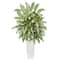 3.5ft. Silver Queen Plant in White Tower Planter
